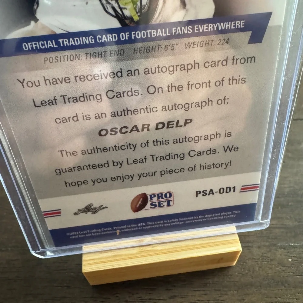 Leaf Pro Set Trading Card Oscar Delp White Autograph Rookie Card PSA-OD1